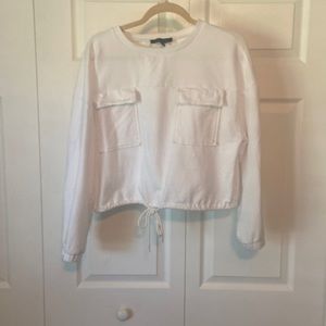 Cropped White long sleeve shirt